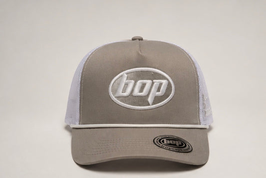 BOP Trucker Snapback — Grey/White