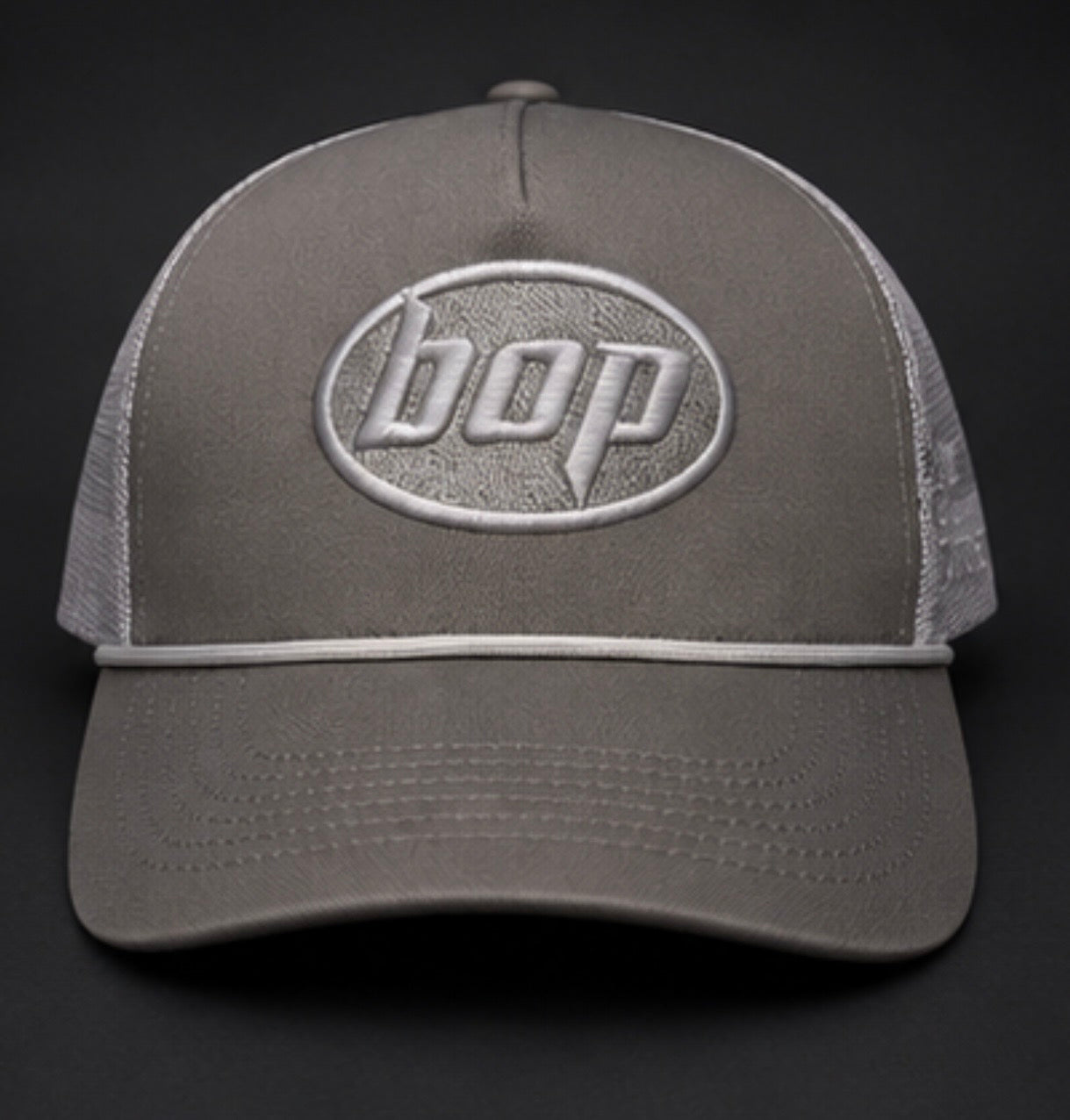 BOP Trucker Snapback — Grey/White