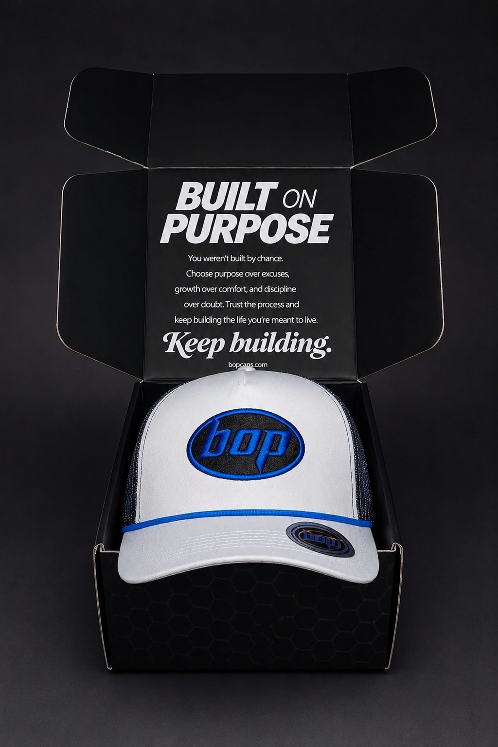 BOP Trucker Snapback — Grey/Dark Navy