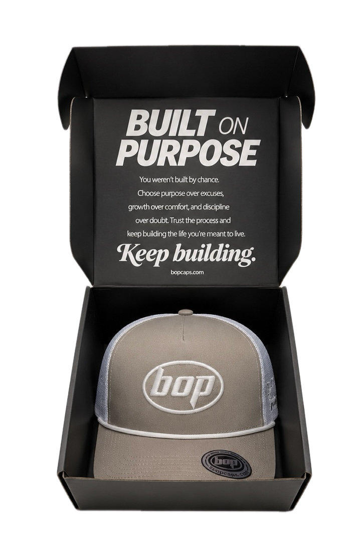 BOP Trucker Snapback — Grey/White